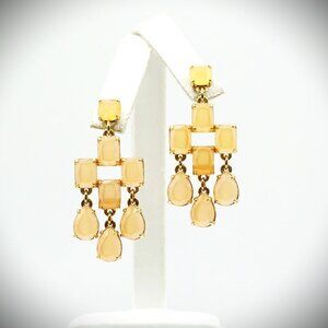 KATE SPADE Gold Plated Peach Color Crystals Chandelier Earrings